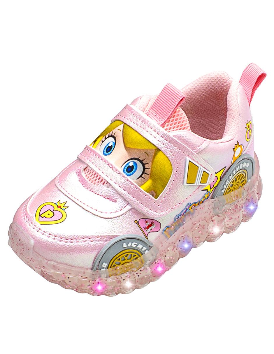 Tenis LED Rosa Princesa Niña Pequenos Pasos