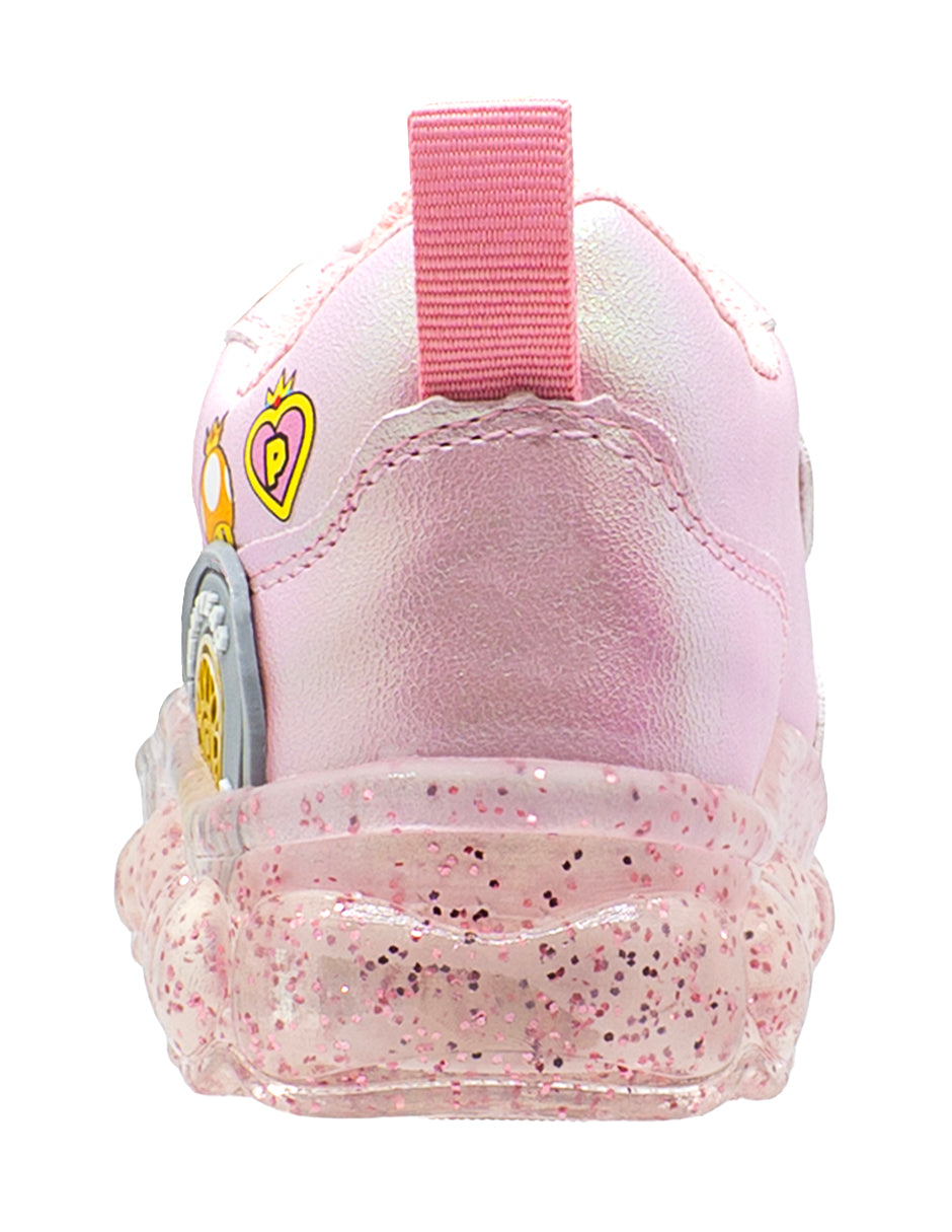 Tenis LED Rosa Princesa Niña Pequenos Pasos