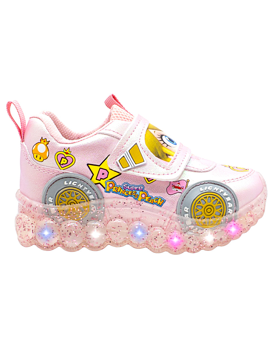 Tenis LED Rosa Princesa Niña Pequenos Pasos