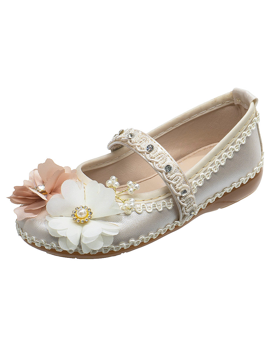 Balerina Satinado Flores Brillos Ceremonia Niña Pequenos Pasos