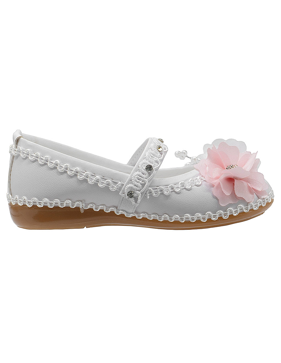 Balerina Satinado Flores Brillos Ceremonia Niña Pequenos Pasos