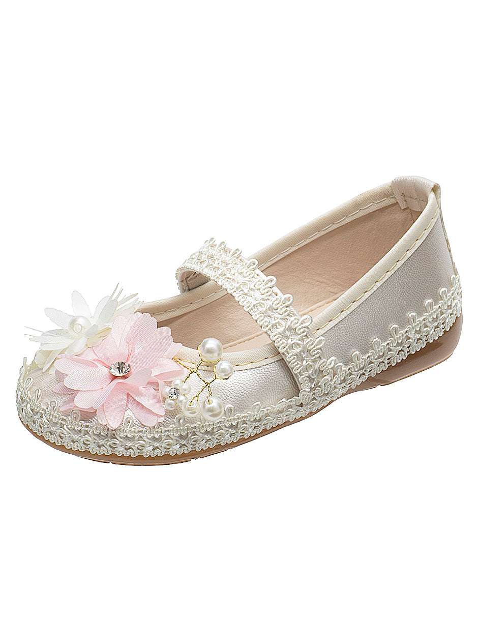 Balerina Satinado Flores Ceremonia Niña Pequenos Pasos