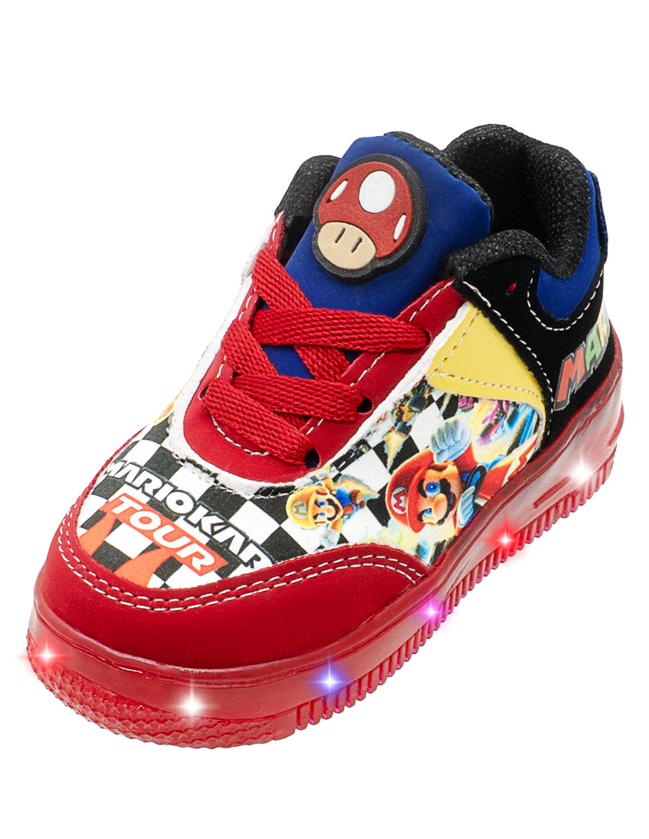 Tenis Choclo Rojo LED Kart Niño Pequenos Pasos