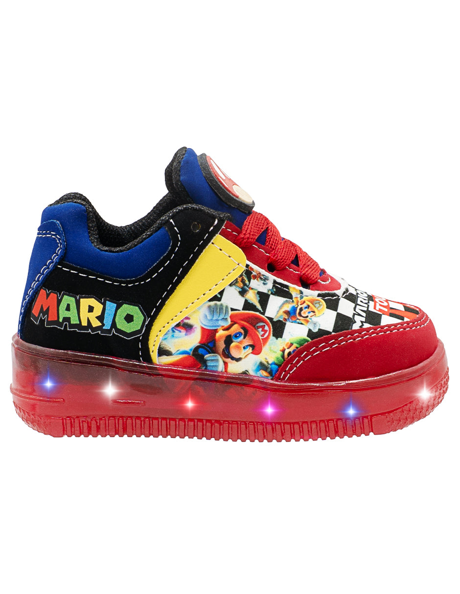 Tenis Choclo Rojo LED Kart Niño Pequenos Pasos
