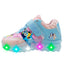 Tenis Choclo Azul Rosa LED Dog Niña Pequenos Pasos