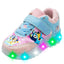 Tenis Choclo Azul Rosa LED Dog Niña Pequenos Pasos