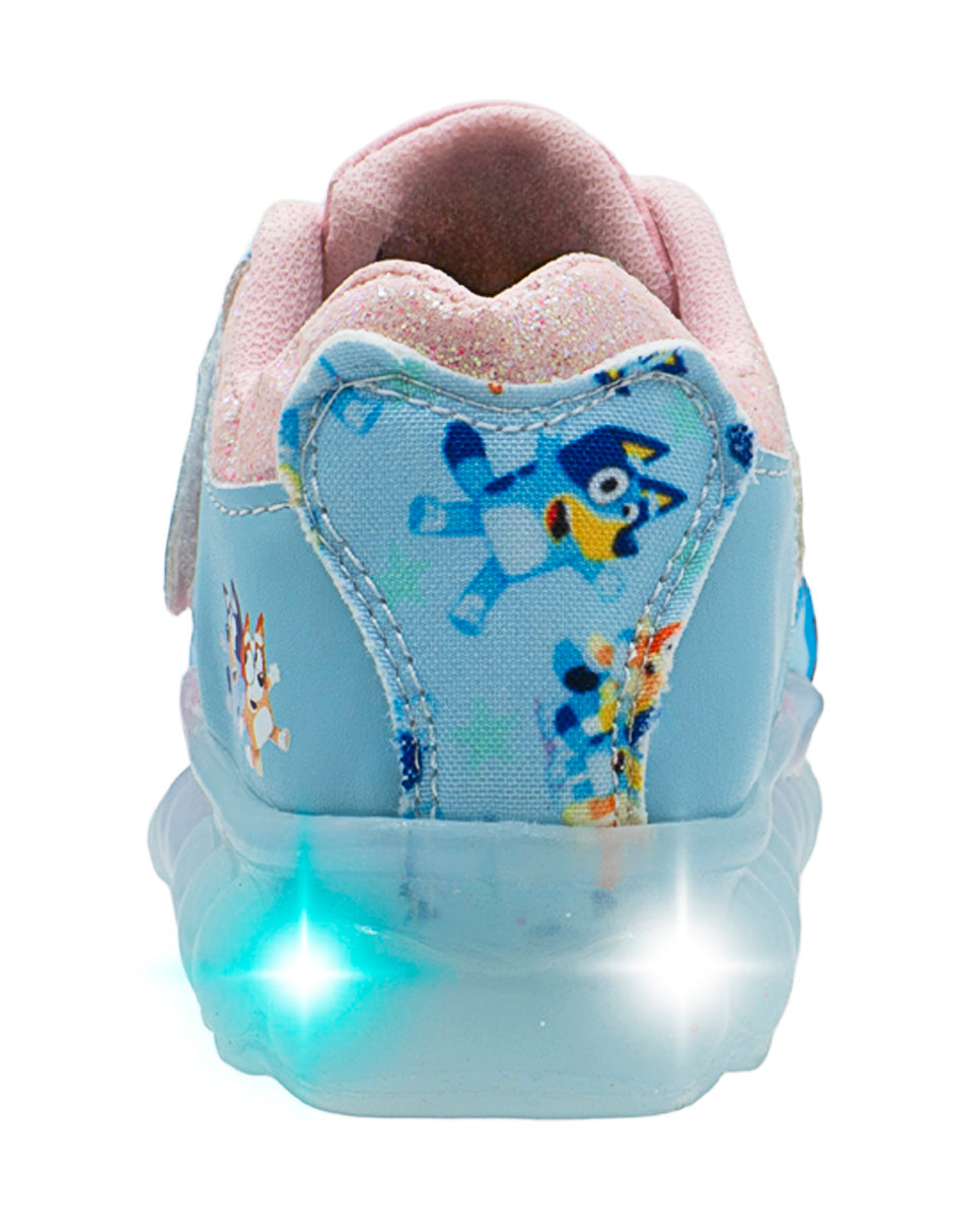 Tenis Choclo Azul Rosa LED Dog Niña Pequenos Pasos