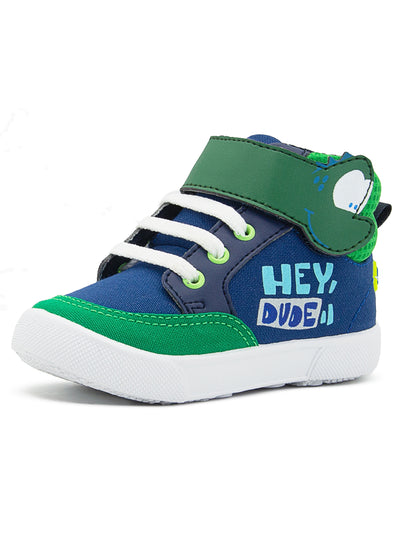 Tenis Robbie Tipo Botita Azul Verde Dinosaurio Niño Bubble Gummers
