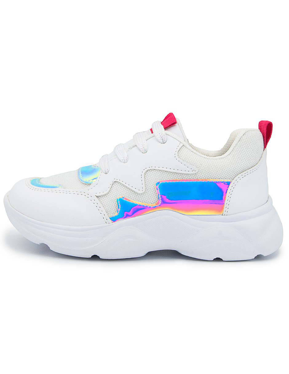 Tenis Casuales Chunky Niña Blanco Tornasol Tropicana