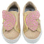 Tenis Casuales Niña Glitter Oro Rosa Mariposa Tropicana