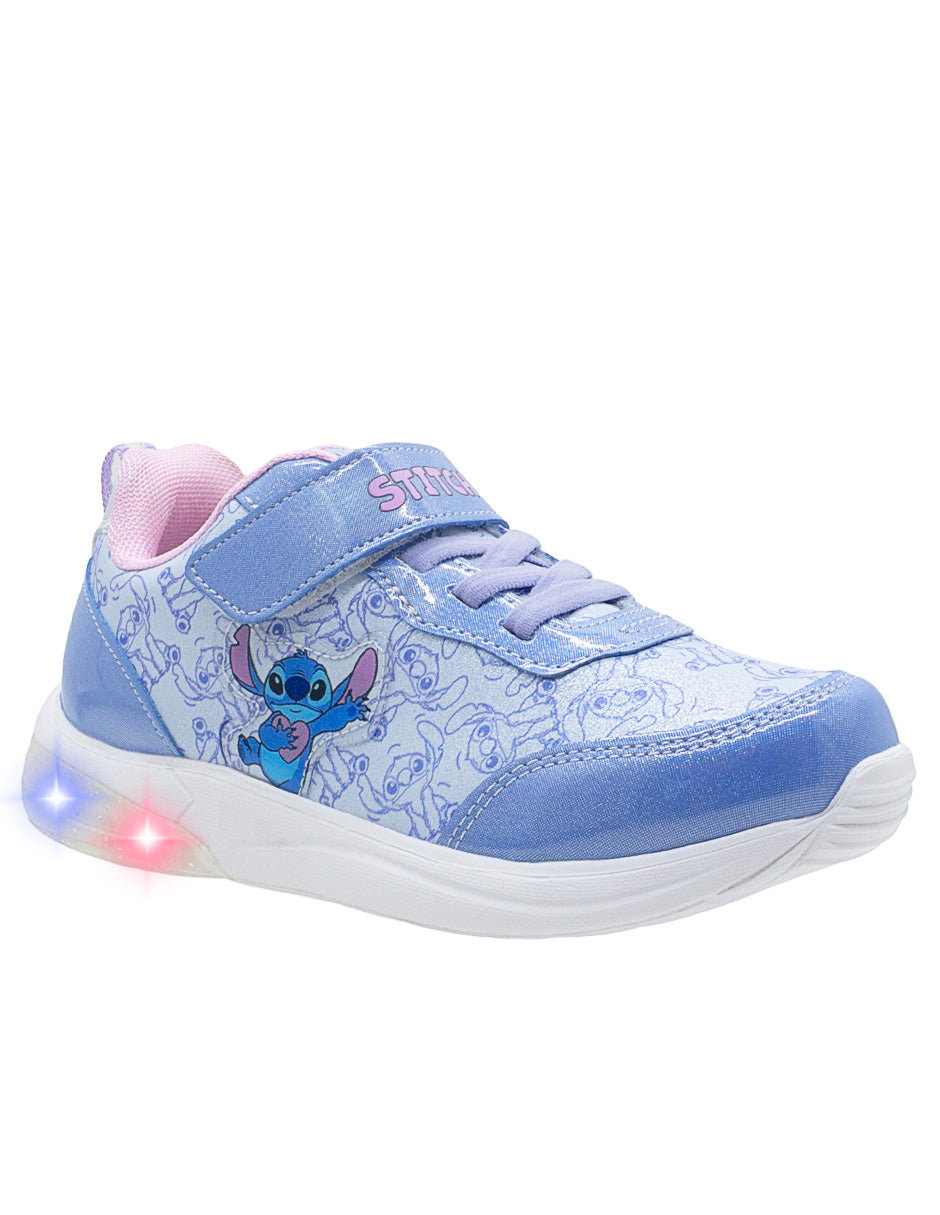 Tenis Niña Stitch Disney Luces LED glitter Tropicana