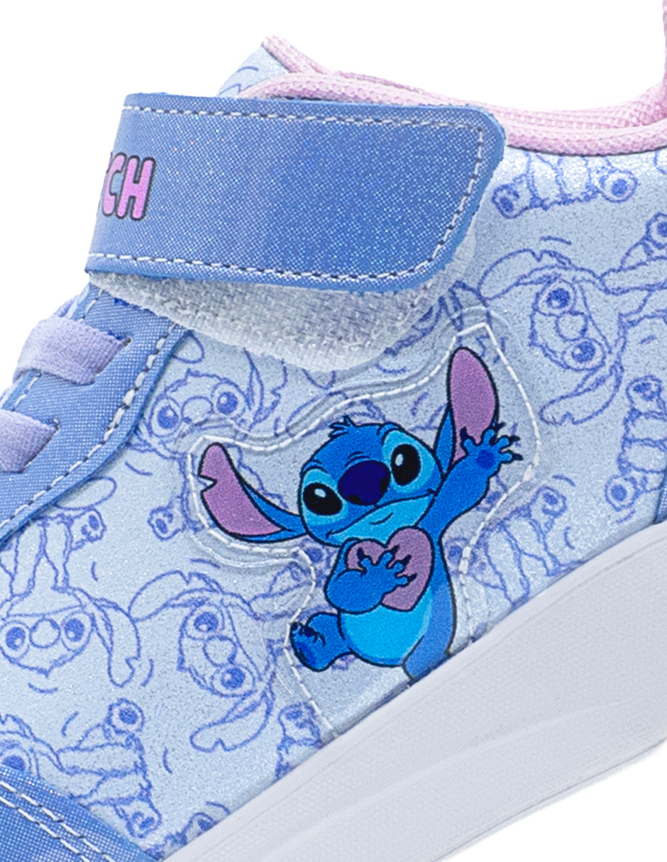 Tenis Niña Stitch Disney Luces LED glitter Tropicana