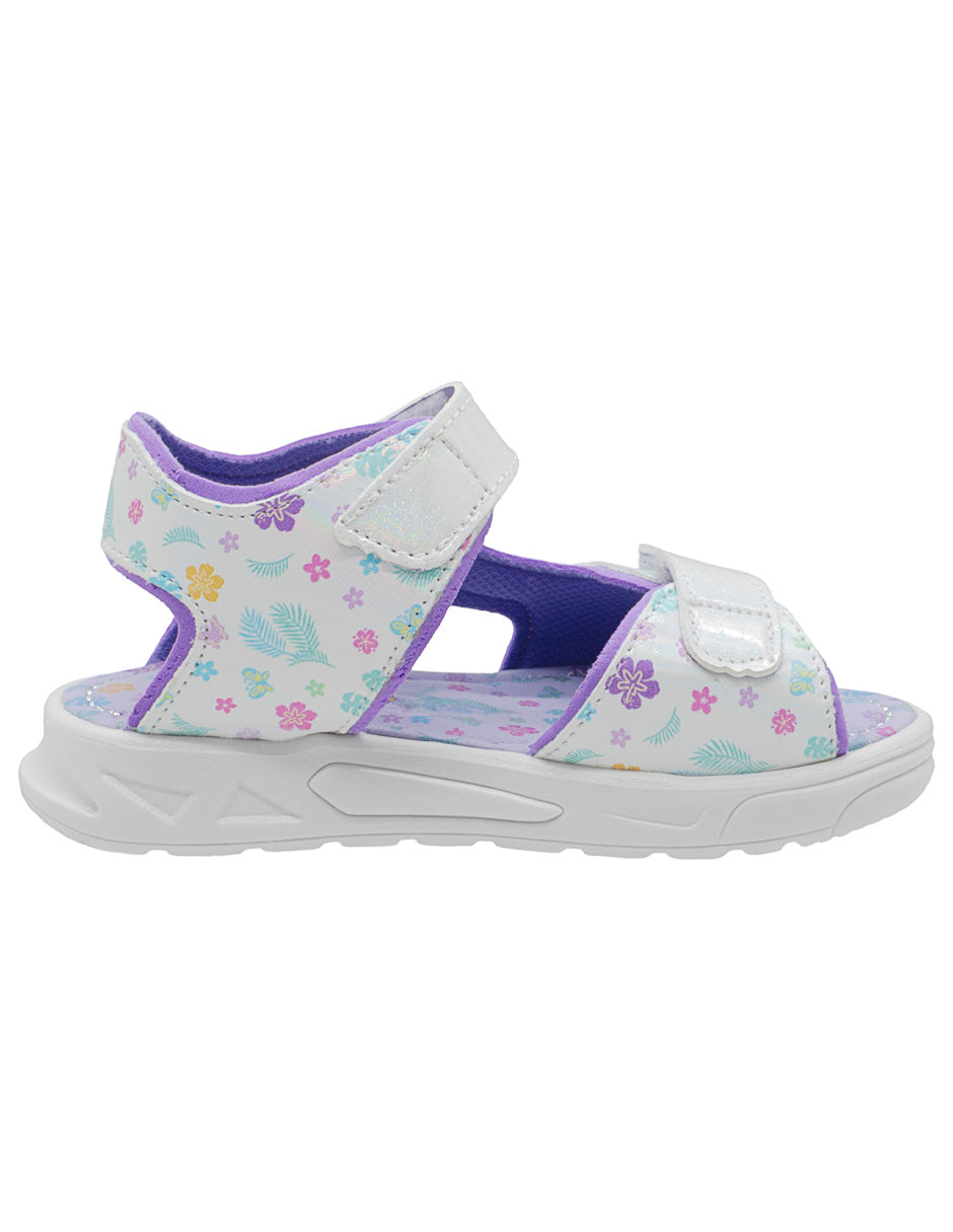 Sandalia Niña Disney Stitch Luces LED Blanca Tropicana