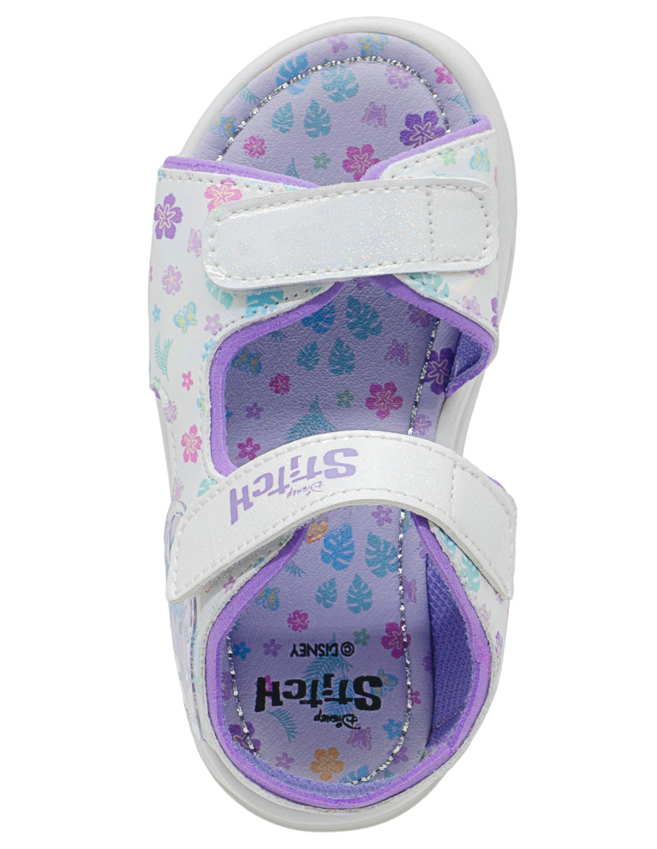 Sandalia Niña Disney Stitch Luces LED Blanca Tropicana