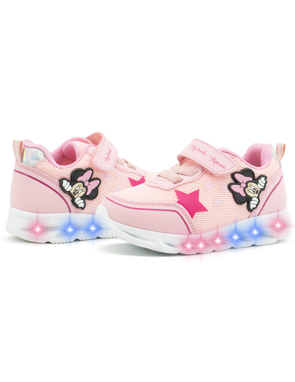 Tenis Deportivos Niña Minnie Mouse LED Tropicana