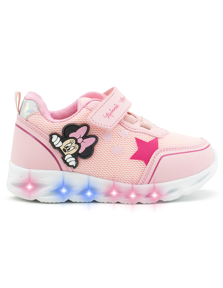 Tenis Deportivos Niña Minnie Mouse LED Tropicana