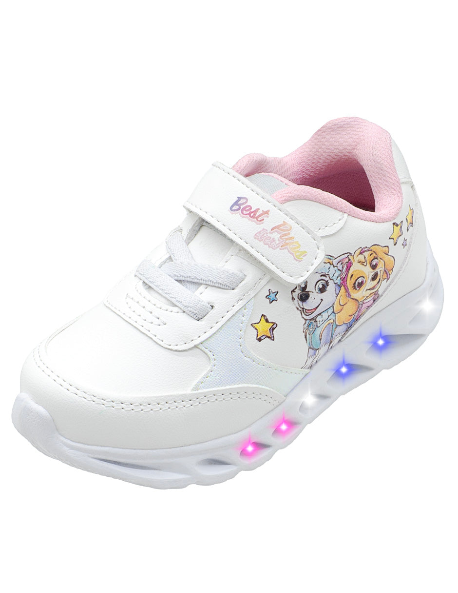 Tenis Niña Paw Patrol LED Blanco Tropicana