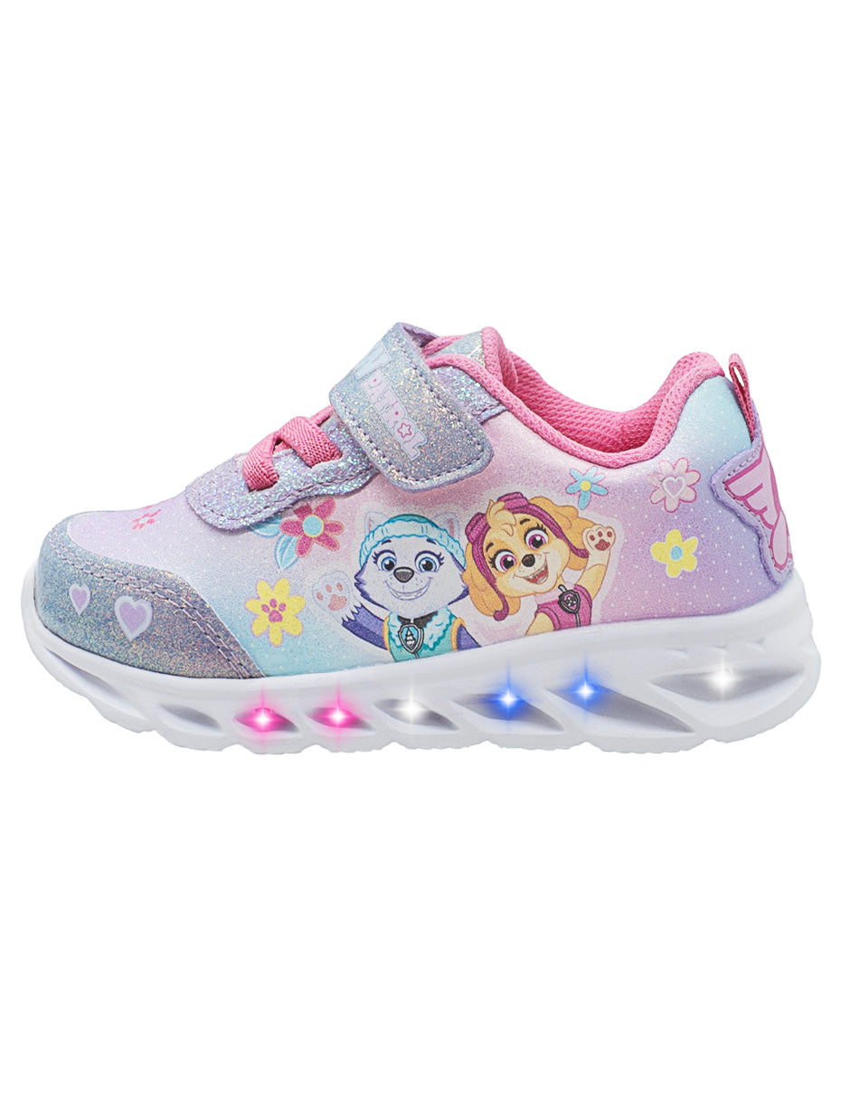 Tenis Niña Paw Patrol LED Glitter Tropicana