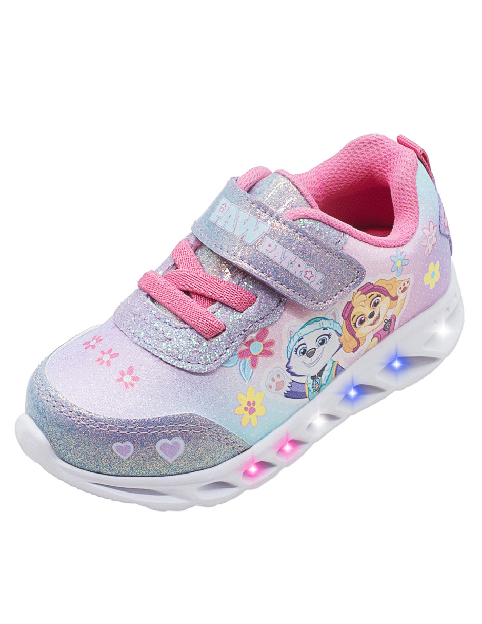Tenis Niña Paw Patrol LED Glitter Tropicana