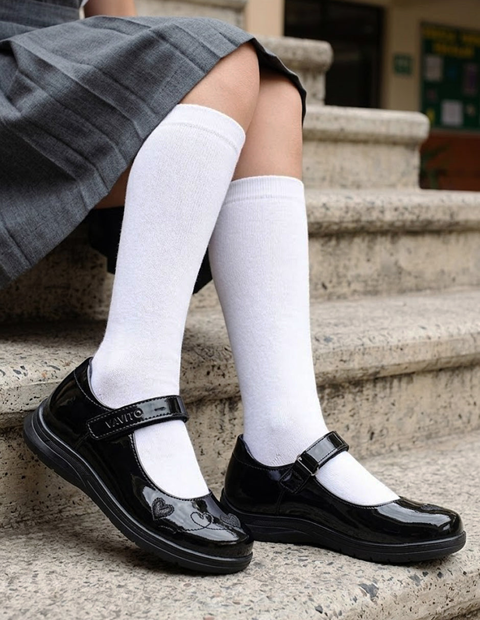 Escolar Para Niña Vavito Charol Negro