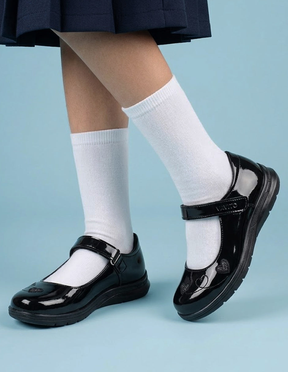 Escolar Para Niña Vavito Charol Negro