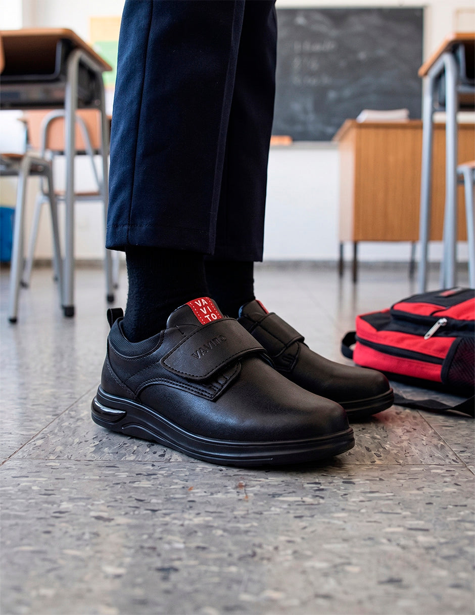Escolar Para Niño Vavito Napa Negro