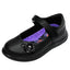 Zapato Escolar Negro Napa Flor Mary Jane Niña Vavivo