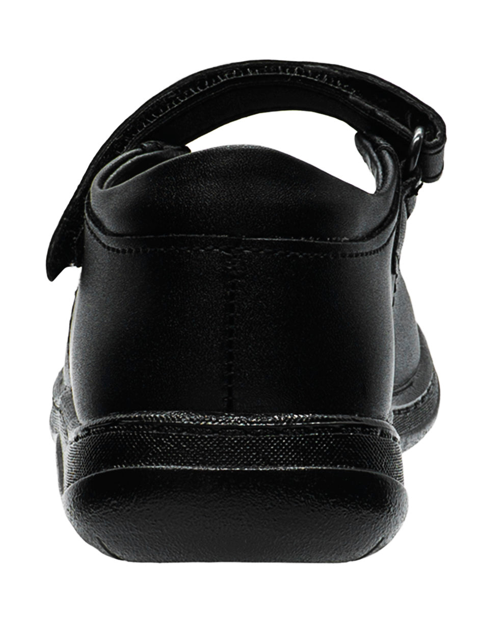 Zapato Escolar Negro Napa Flor Mary Jane Niña Vavivo
