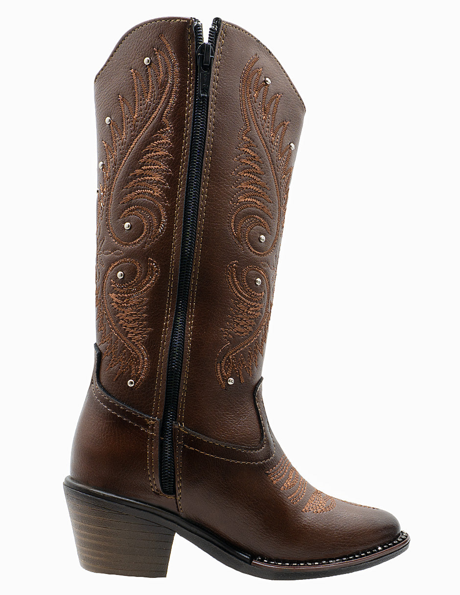 Bota Vaquera Bordado Western Café Niña Wildcat®