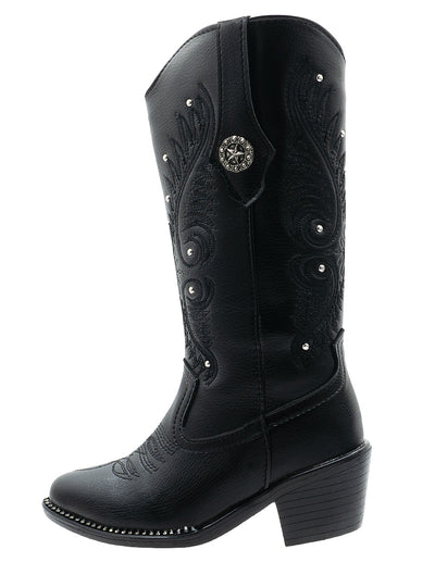 Bota Vaquera Bordado Western Negro Niña Wildcat®