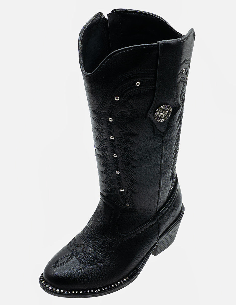 Bota Vaquera Western Negro Niña Wildcat®