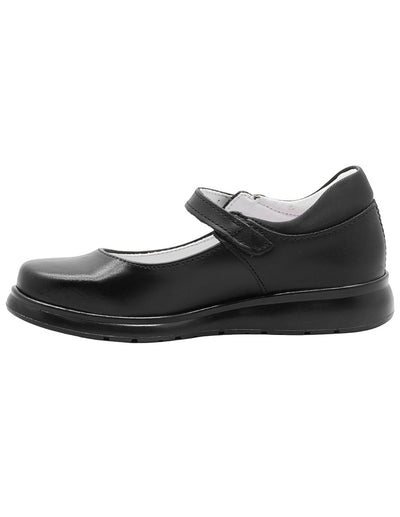 Zapato Niña Escolar Mary Jane Piel Sintética Negra Suela Ergonómica Yuyin