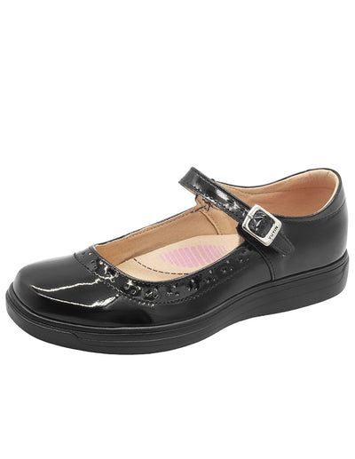 Zapato Escolar Niña Mary Jane Charol Negro Yuyin