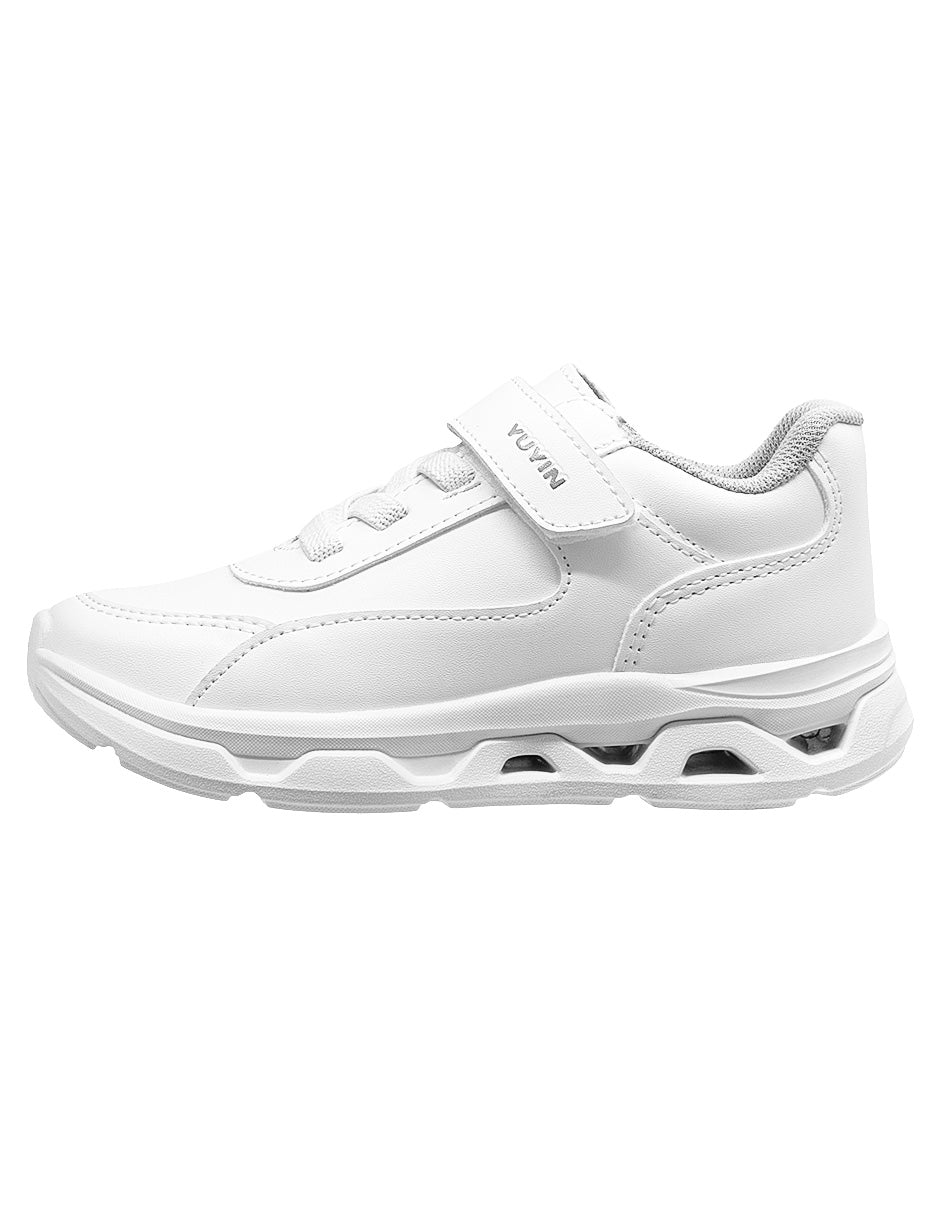 Tenis Escolar Blanco Yuyin Para Niño