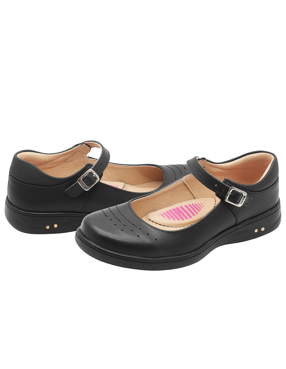 Zapato Escolar Niña Mary Jane Charol Negro Yuyin