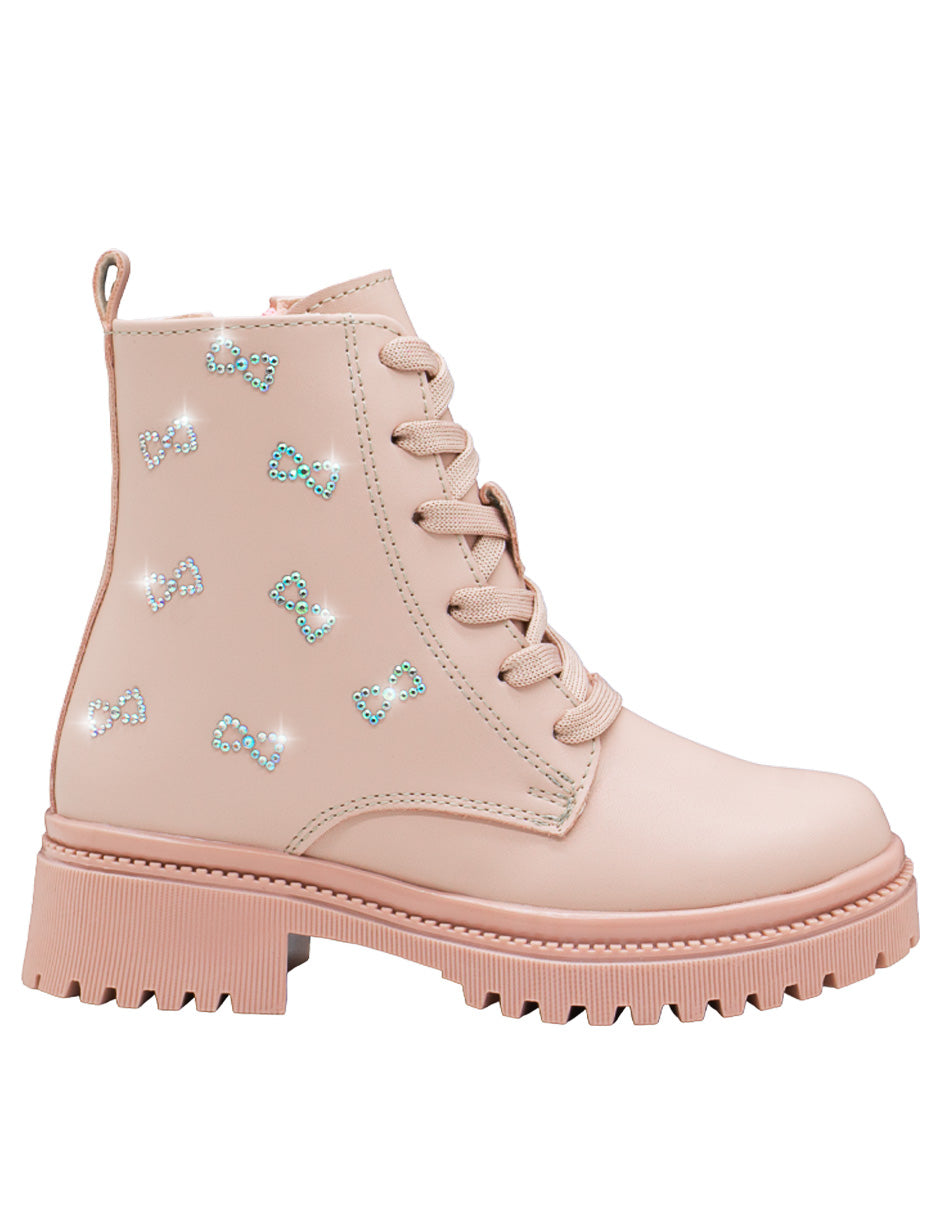 Bota Niña Rosa Napa Pedrería Yuyin