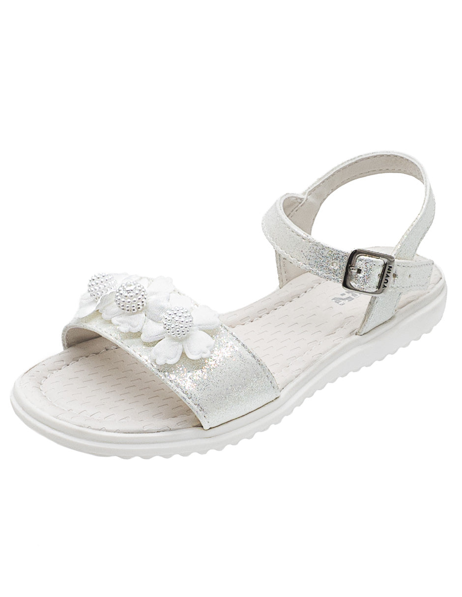 Sandalia Niña Blanco Glitter Yuyin