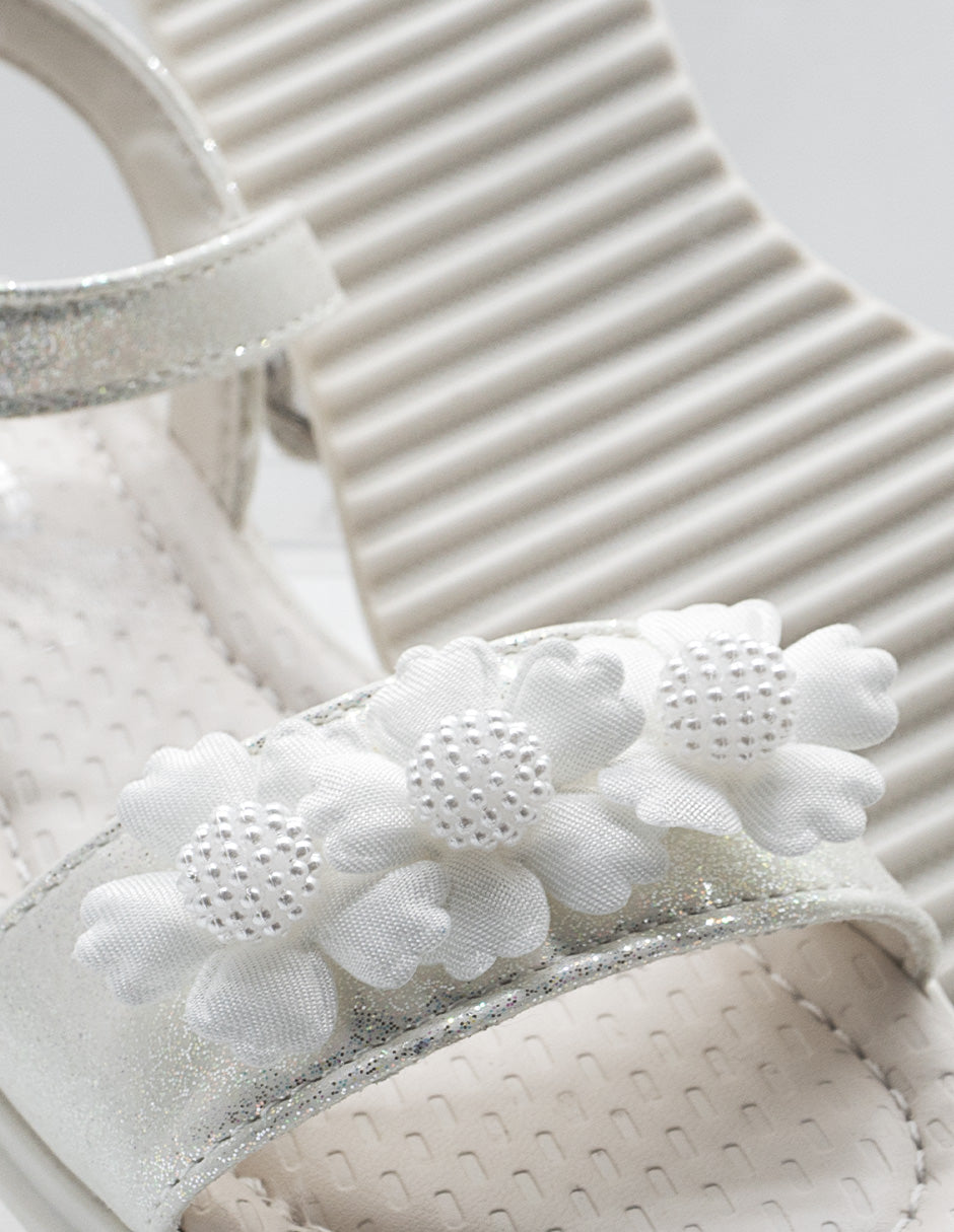 Sandalia Niña Blanco Glitter Yuyin