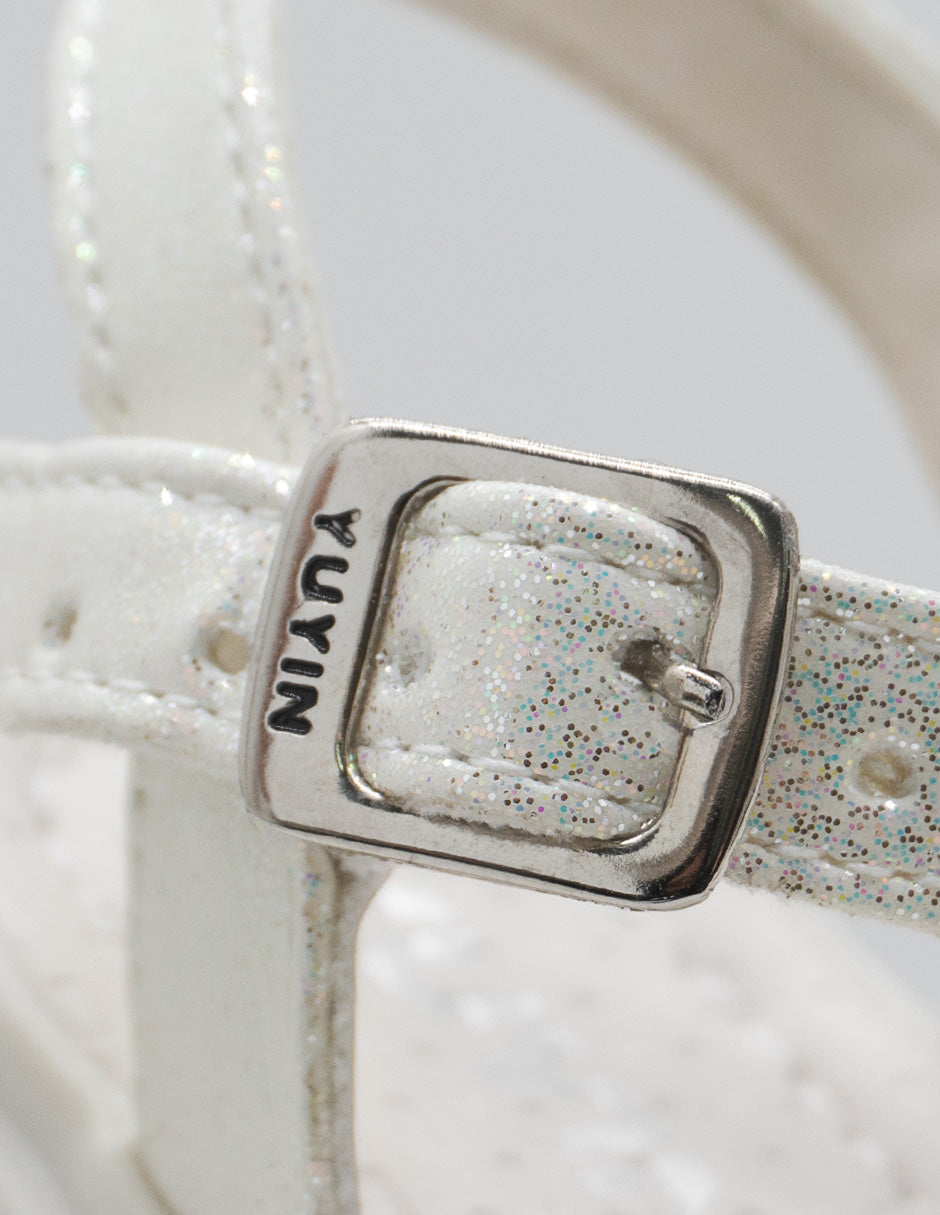 Sandalia Niña Blanco Glitter Yuyin