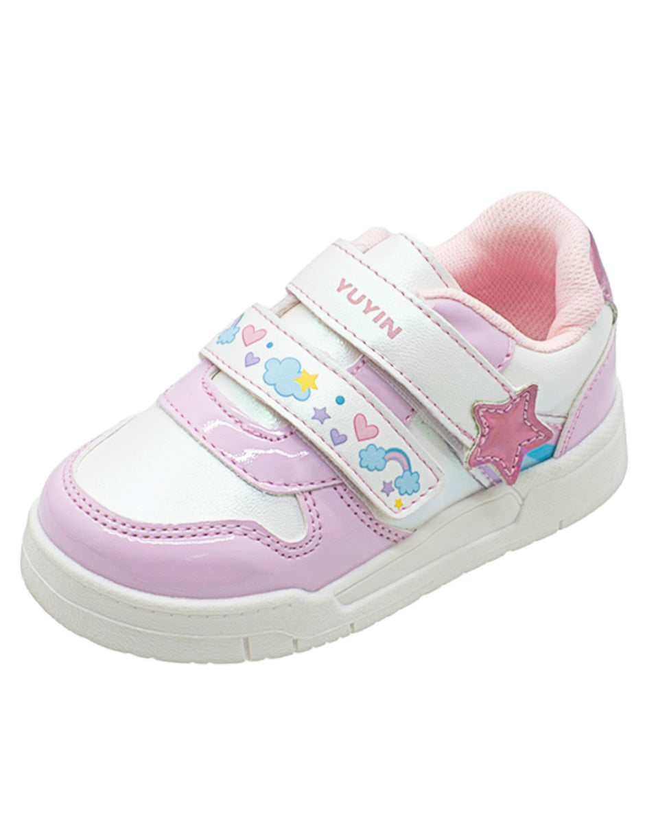 Tenis Para Niña Yuyin Charol Rosa