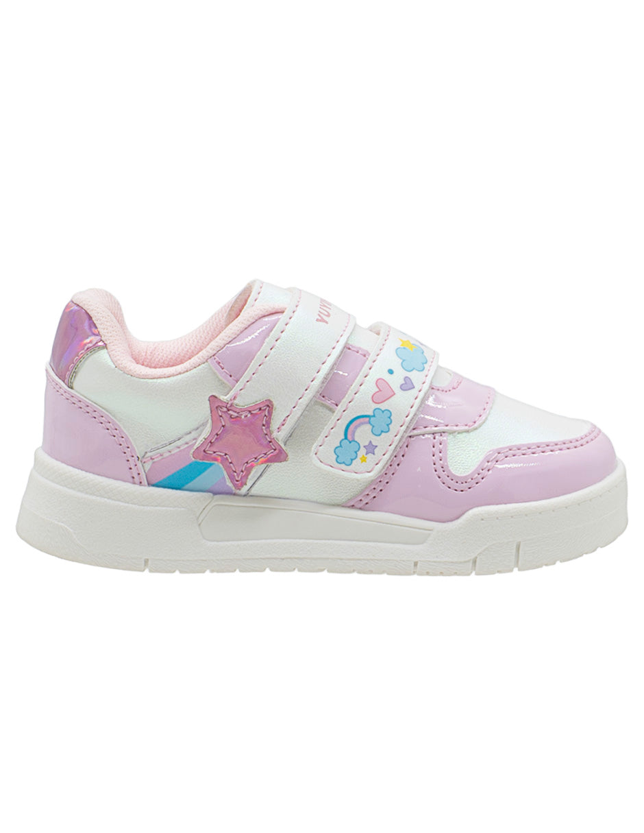 Tenis Para Niña Yuyin Charol Rosa
