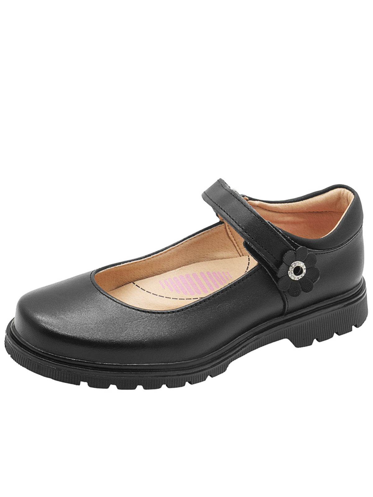 Zapato Escolar Niña Tipo Mary Jane Negro Yuyin
