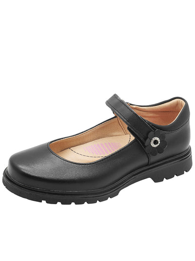 Zapato Escolar Niña Tipo Mary Jane Negro Yuyin
