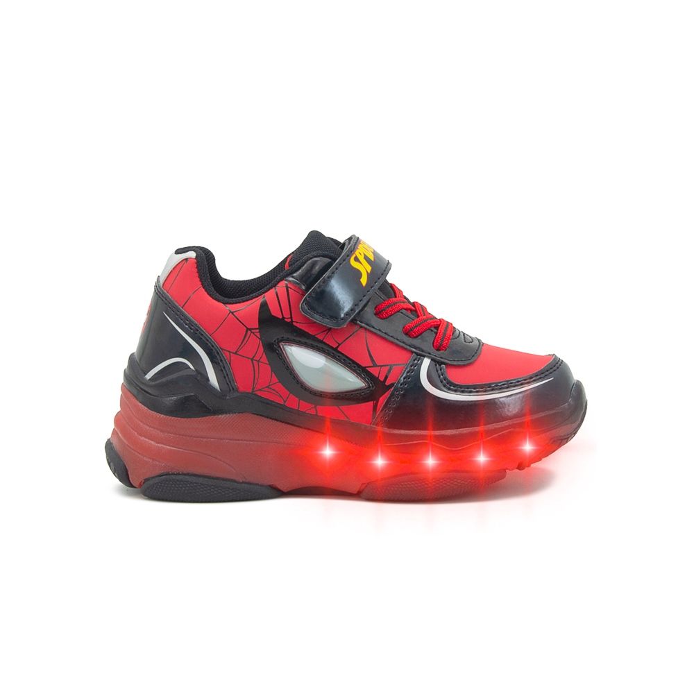  Zapatillas de patinaje con luces LED unisex para niños y niñas,  con ruedas dobles intermitentes, polea automática, ruedas dobles en línea  retráctil, Negro Rojo, 13 pequeño niño : Belleza y Cuidado