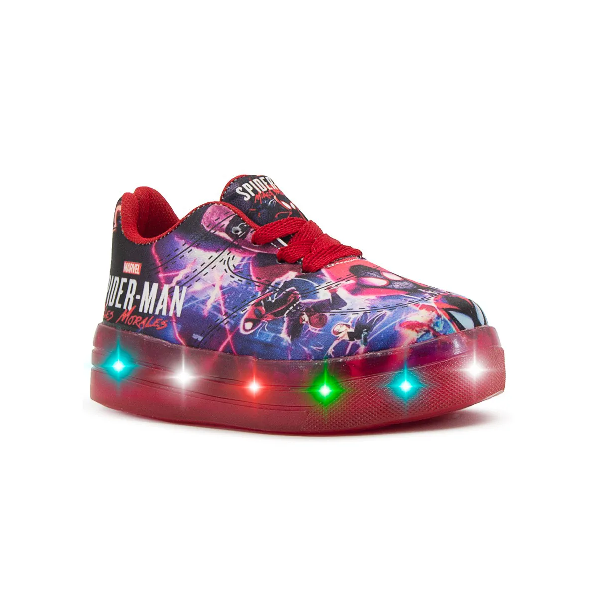 Marvel Spider-Man - Tenis con luz para niños pequeños, color azul rey