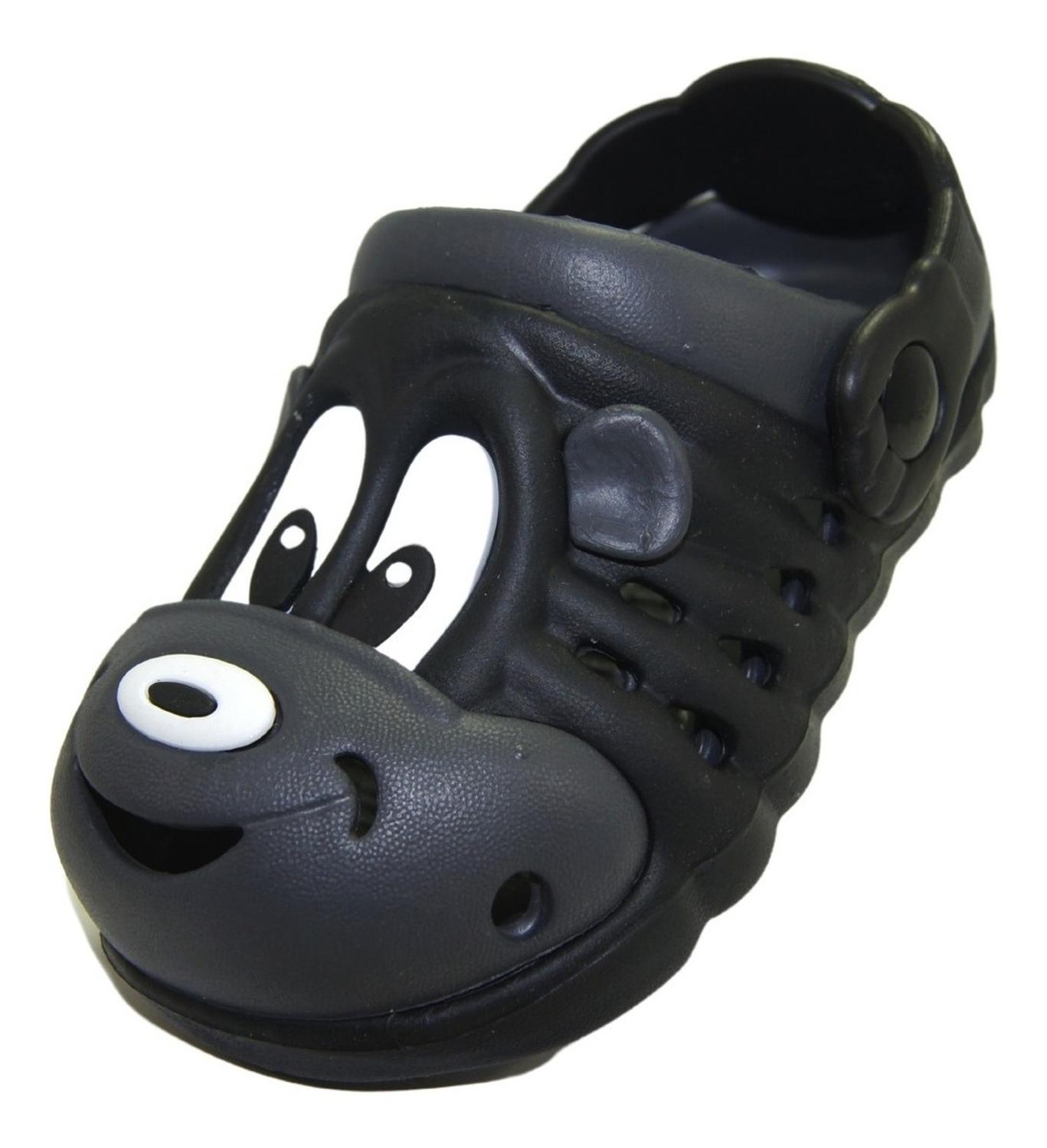 Sandalia Chancla Tipo Crocs Oso Negro Bicolor Comoda Ligera