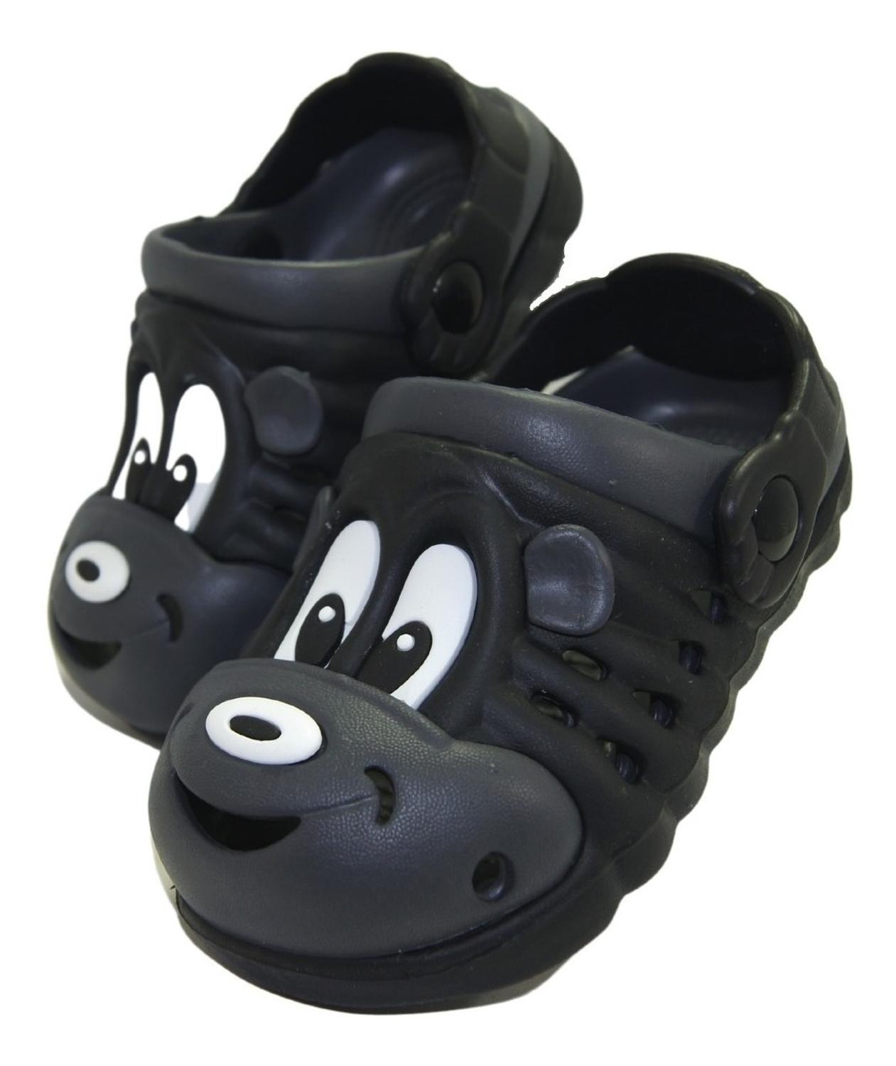 Sandalia Chancla Tipo Crocs Oso Negro Bicolor Comoda Ligera